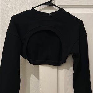 Buffbunny Black Cropped Cloud Bolero Sweatshirt